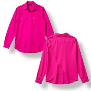 4/$20 Feline Silk-Blend Rear Wrap Blouse